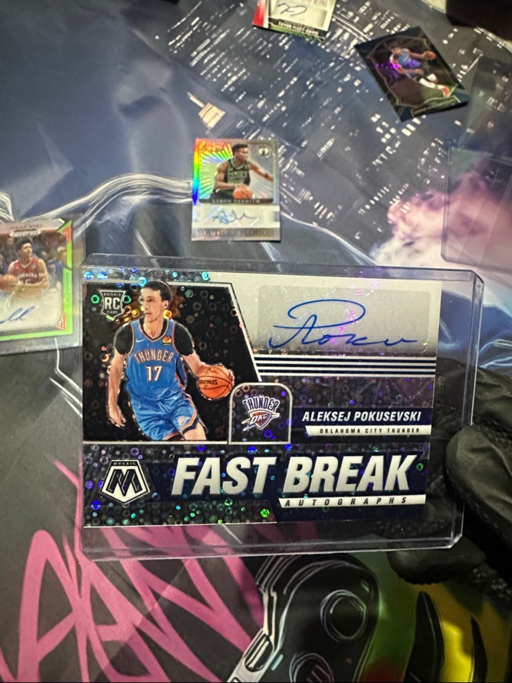 Panini Fast Break Aleksej Pokusevski Autograph Card - Blue/White/Black